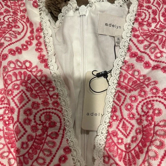 Adelyn Rae White and Pink Patterned Midi Dress - Picture 6 of 9